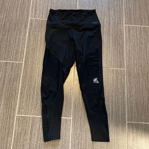 PINK Victorias Secret Black Leggings MSU Michigan State University Small…